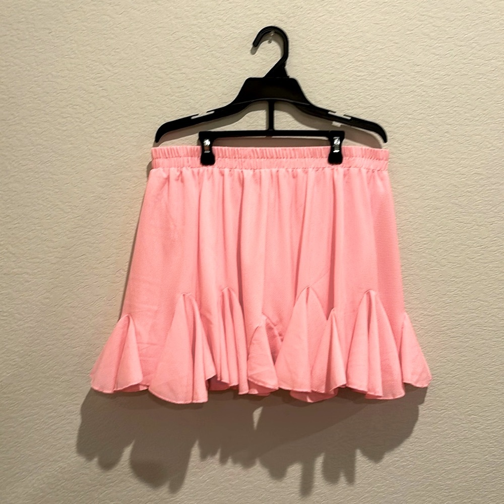 AVIDLOVE Pleated High Waisted Ruffle Flared Mini Skirt.